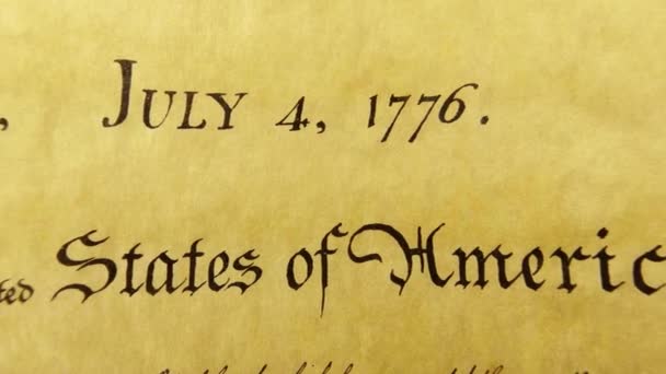 Constitución de los Estados Unidos Documento Histórico - Nosotros La Declaración de Derechos del Pueblo — Vídeo de stock