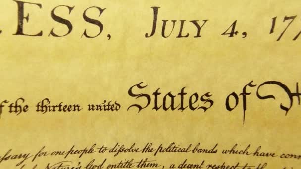 Σύνταγμα των Ηνωμένων Πολιτειών ιστορικό έγγραφο - το εμείς οι άνθρωποι Bill των δικαιωμάτων — Αρχείο Βίντεο