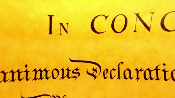 Constituição dos Estados Unidos Documento Histórico - Nós O Povo Bill of Rights — Vídeo de Stock