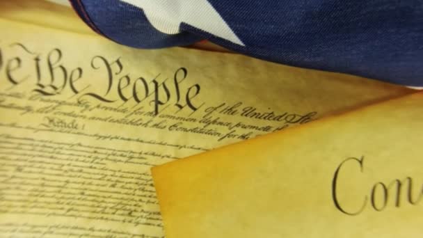 Costituzione degli Stati Uniti Documento Storico - We The People Bill of Rights — Video Stock