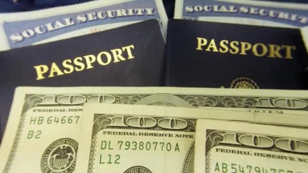 USA pass resehandlingar — Stockvideo