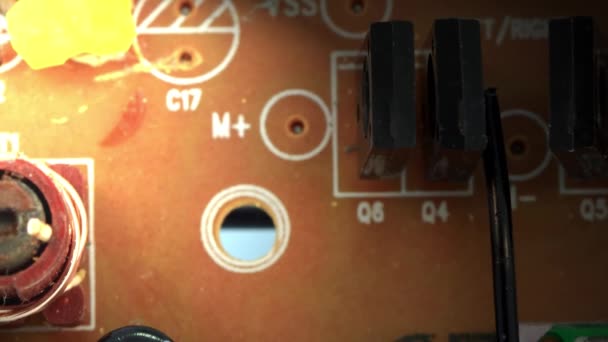 Placa de circuito verde - Componentes microelectrónicos — Vídeos de Stock