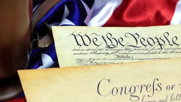 Ústava Spojených států historický dokument - jsme lidé Bill práv — Stock video