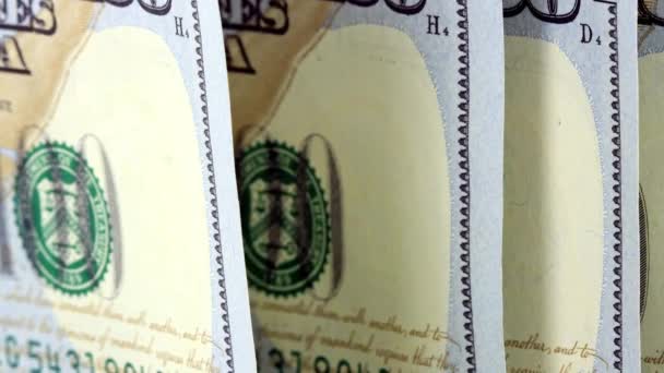 US Currency Cento Dollari bollette — Video Stock