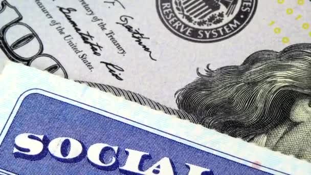 Social security card - Retirement Income concept — Stock Video