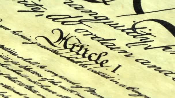 Costituzione degli Stati Uniti Documento Storico - We The People Bill of Rights — Video Stock