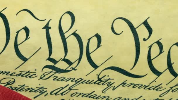 Constitución de los Estados Unidos Documento Histórico - Nosotros La Declaración de Derechos del Pueblo — Vídeos de Stock