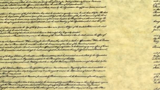 Grondwet van de Verenigde Staten historisch Document - We de mensen rekening van rechten — Stockvideo