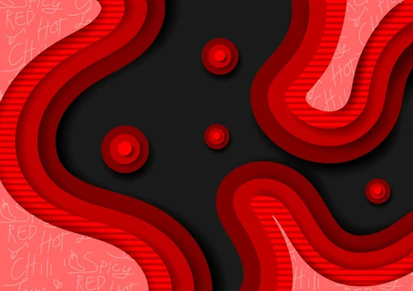 黒の背景 現代的なデザイン 幾何学的な形状 ビジネスと技術 自由度に関する赤の抽象 — ストックベクタ