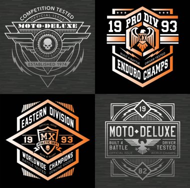 Motor sporları amblemi grafik seti