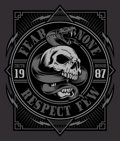 Snake skull graphic t-shirt design