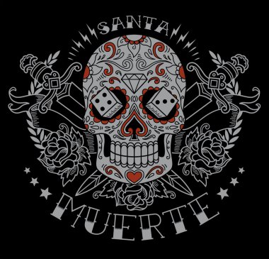 Gün ölü şeker kafatası grafik