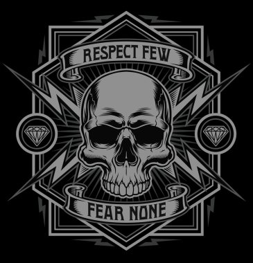 Respect skull lightning graphic clipart