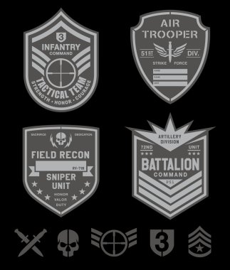 Special forces military patch set clipart