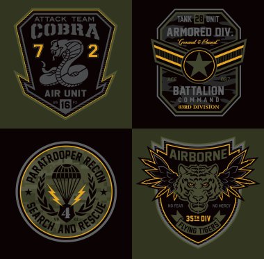 Special unit military patches clipart