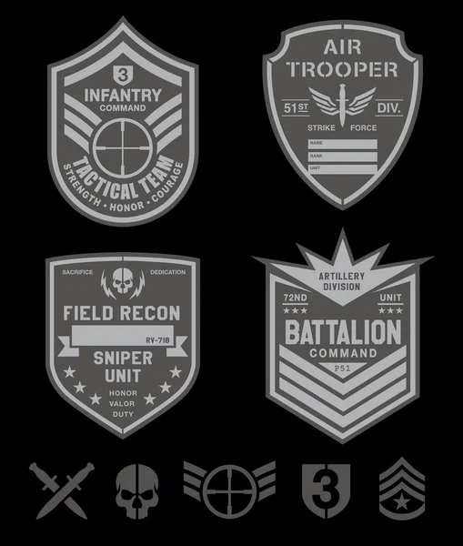 Special forces militaire patch set — Stockvector