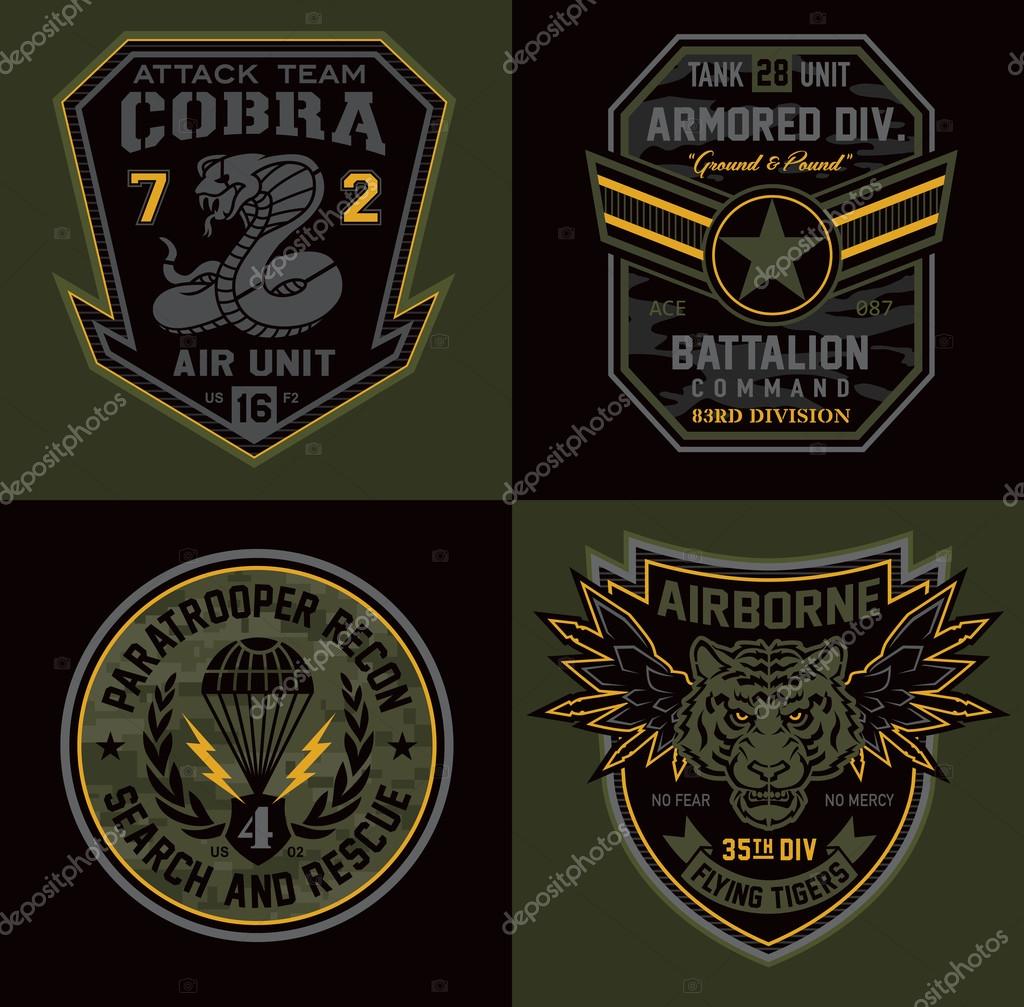 U.S. Army Fear None Military Patch Set Embroidered Patches