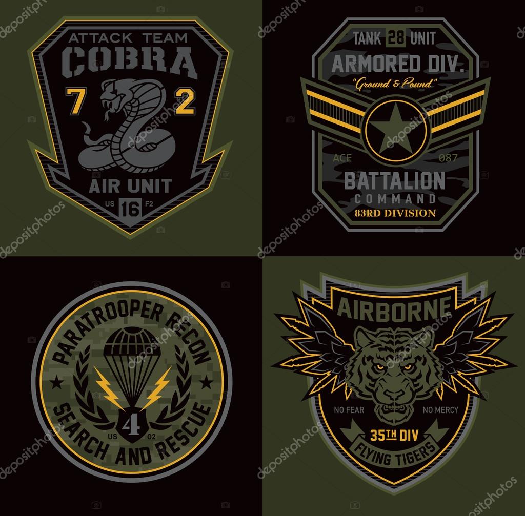 Unidad especial parches militares Vector de stock por ©Vector835 66168945