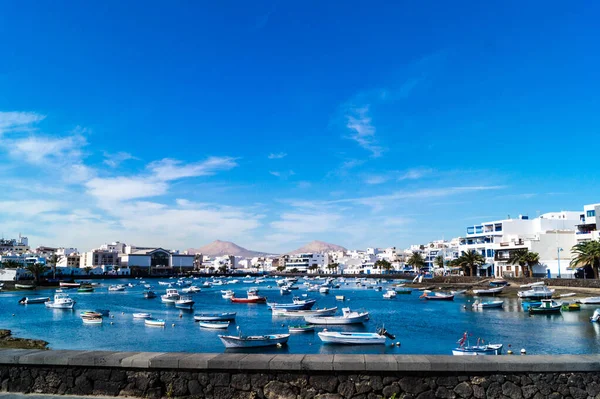 Piccolo Porto Arrecife Lanzarote Spagna — Foto Stock