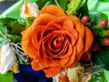 Çiçekli gelin buketi.