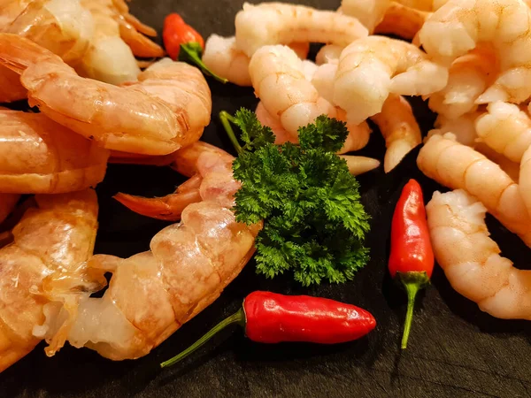 Crevettes Langoustines Dont Vous Avez Besoin Pour Spécialité Italienne Spaghetti — Photo