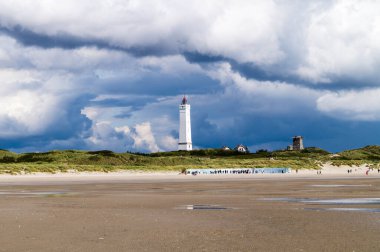 The Lighthouse Blavandshuk Fyr at the westcoast of Denmark clipart
