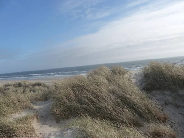 Blavand Danimarka Nın Kuzey Denizindeki Uçsuz Bucaksız Plajın Izleri — Stok fotoğraf