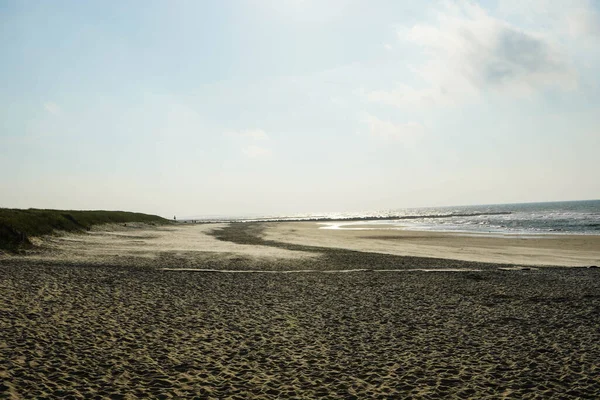 Indrukken Van Het Eindeloze Strand Aan Noordelijke Zee Blavand Denemarken — Stockfoto