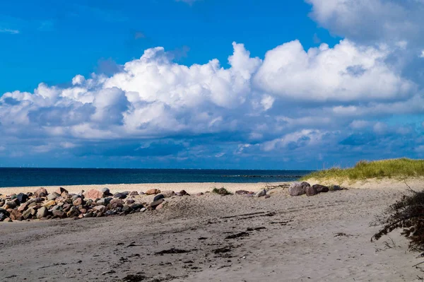 Intryck Den Oändliga Stranden Vid Det Norra Havet Blavand Danmark — Stockfoto