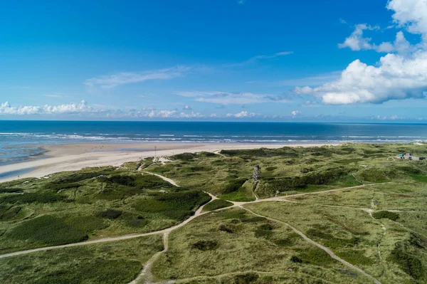 Impressões Praia Interminável Mar Norte Blavand Dinamarca — Fotografia de Stock