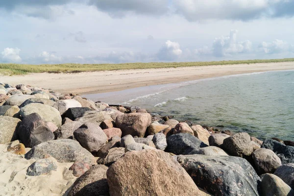 Impressioni Della Spiaggia Infinita Sul Mare Del Nord Blavand Danimarca — Foto Stock