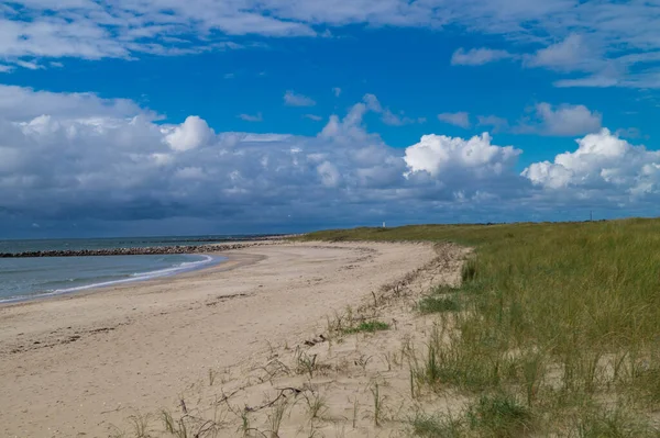 Impressioni Della Spiaggia Infinita Sul Mare Del Nord Blavand Danimarca — Foto Stock