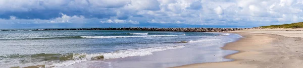 Impressões Praia Interminável Mar Norte Blavand Dinamarca — Fotografia de Stock