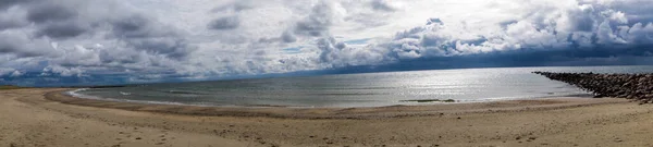 Indrukken Van Het Eindeloze Strand Aan Noordelijke Zee Blavand Denemarken — Stockfoto