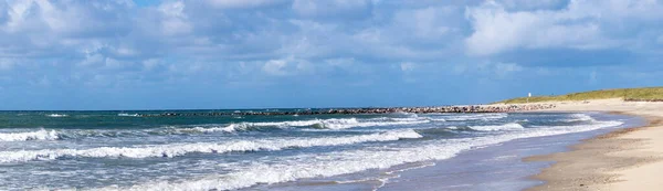 Impressões Praia Interminável Mar Norte Blavand Dinamarca — Fotografia de Stock