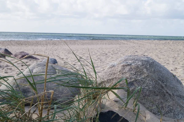 Impressioni Della Spiaggia Infinita Sul Mare Del Nord Blavand Danimarca — Foto Stock
