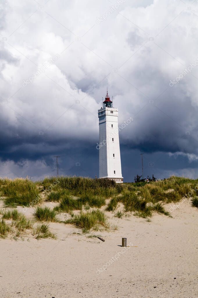 The Lighthouse Blavandshuk Fyr at the westcoast of Denmark