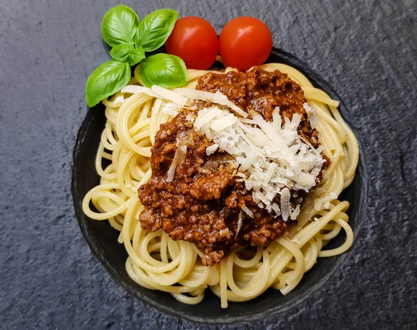 Spaghete Bolognese Sos Roșii — Fotografie, imagine de stoc