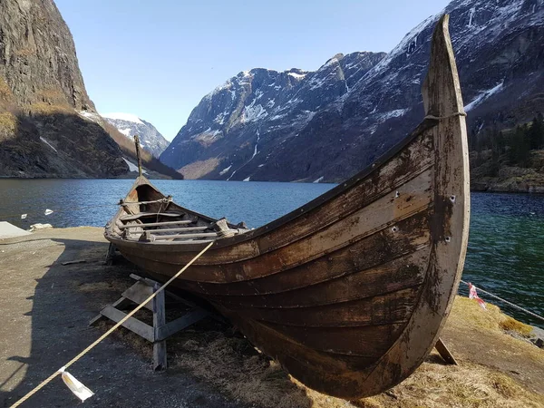 Корабль Викингов Согне Фьорде — стоковое фото