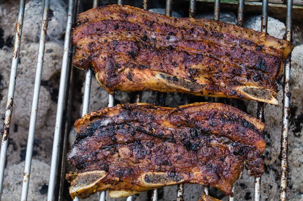 Pikantes Fleisch Auf Dem Grill — Stockfoto