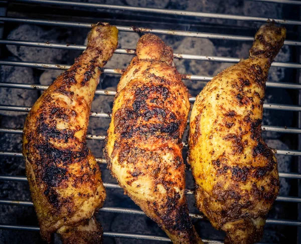 Baquetas Frango Picantes Outra Carne Grelha — Fotografia de Stock