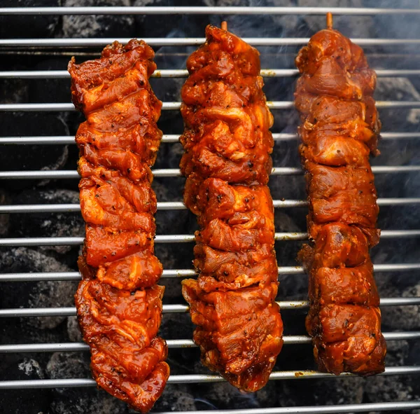 Baquetas Frango Picantes Outra Carne Grelha — Fotografia de Stock