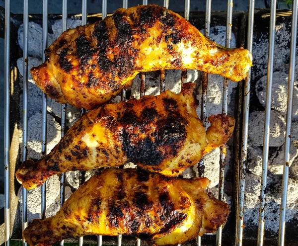 Spicy Chicken Drumsticks Other Meat Grill — Stock Photo, Image