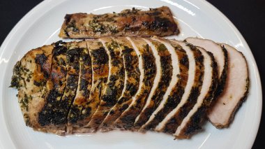 Kızarmış Fransız ızgarası. Izgara için Iberico carree.