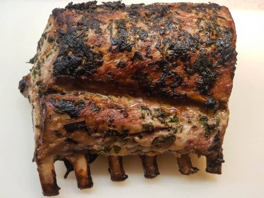 Kızarmış Fransız ızgarası. Izgara için Iberico carree.