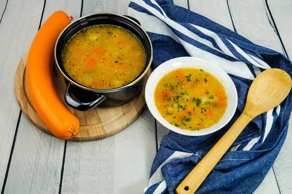 Legumes Sopa Uma Sopa Creme Batata — Fotografia de Stock