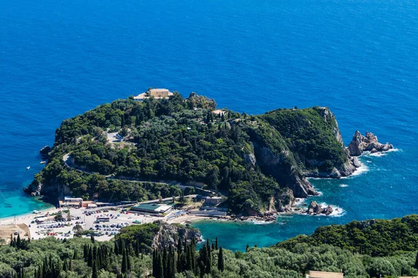 Mirador Bella Vista Isla Griega Del Corfú Mar Adriático — Foto de Stock