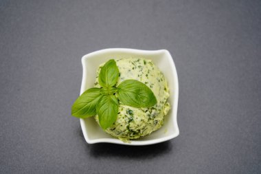 Fresh Selfmade herb butter with Garlic clipart