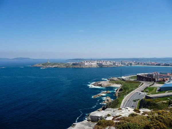 Bucht Mit Herkules Turm Coruna Spanien — Stockfoto