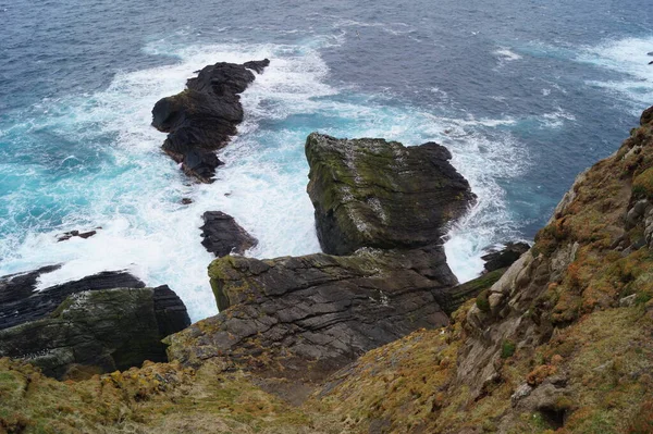 Klify Sumburgh Head Szkocja — Zdjęcie stockowe